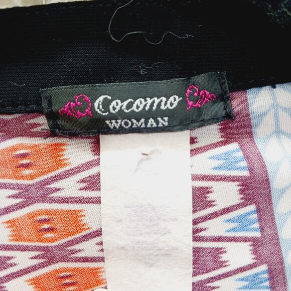 Blouse Tunic Aztec Boho Global Nomad Tribal Revival Festival Tab Sleeve Size 3X - Picture 12 of 12